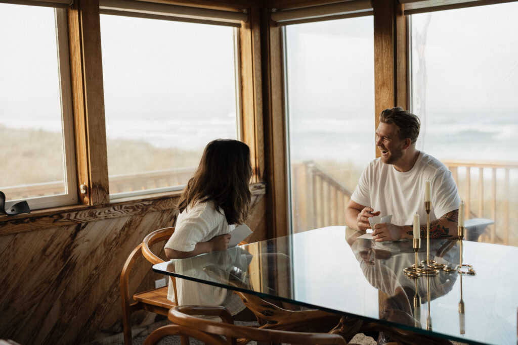 writing vows together at an oregon coast intimate elopement